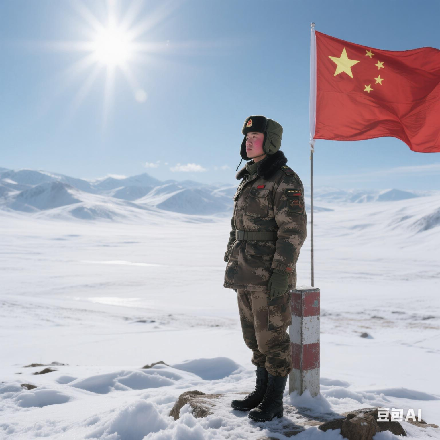 看到新时代的边防战士这条边防战士在风雪里站岗的视频时,手指悬在