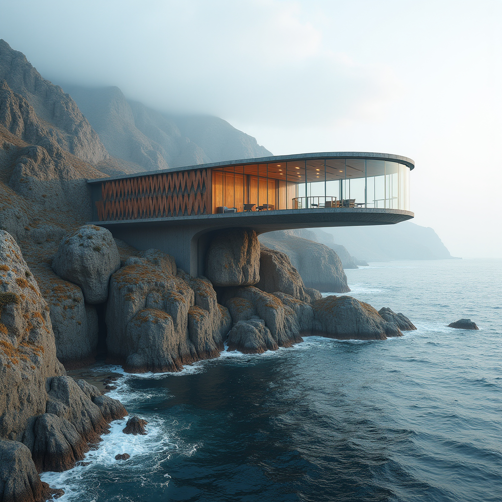 悬崖别墅:人在家中坐,景从窗外来#建筑