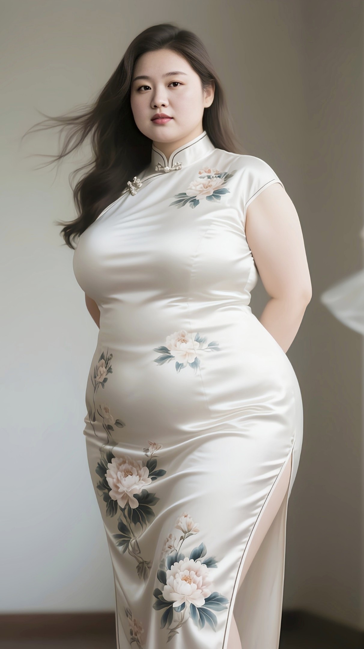 合身剪裁 丝绸质感,反而把曲线衬得超美微胖身材穿旗袍丰满旗袍成熟