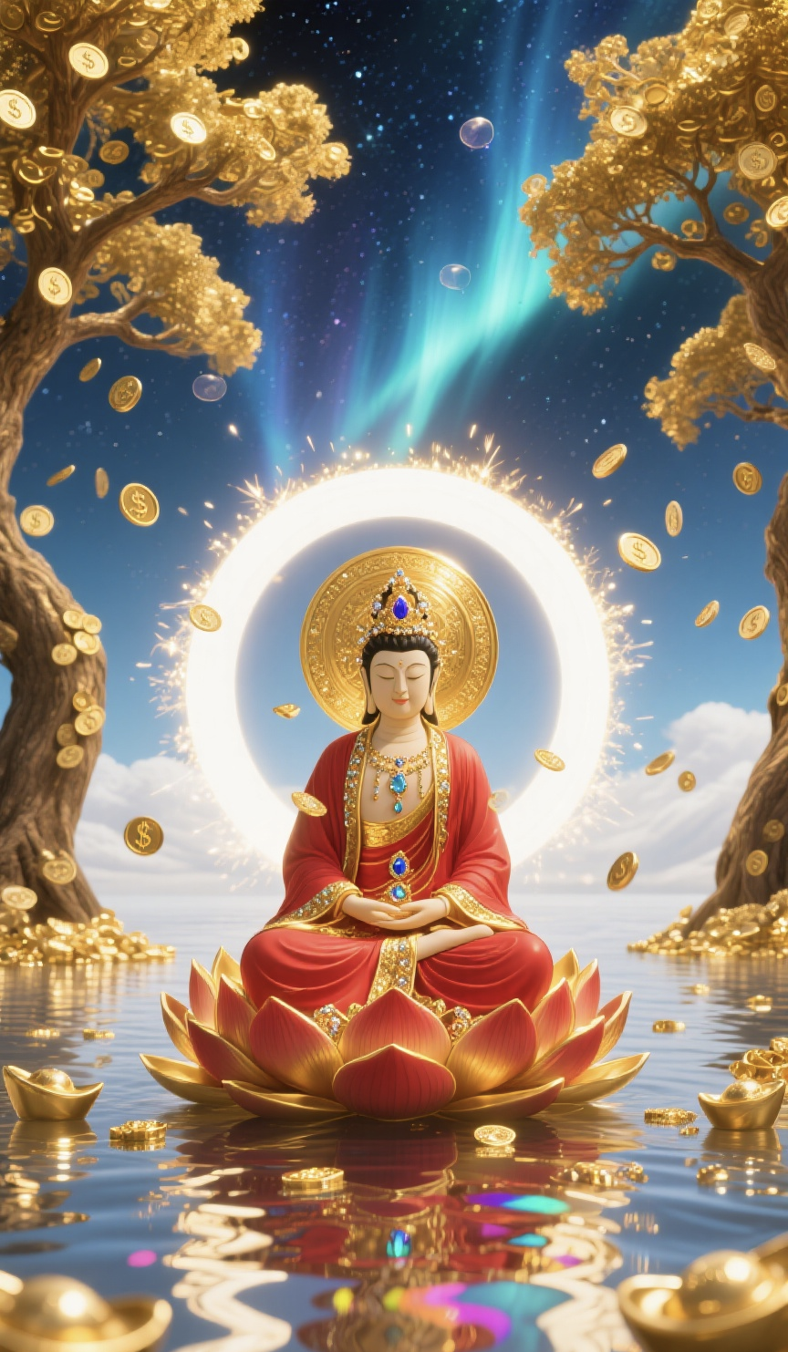 4组卧莲观音高清3d手机壁纸