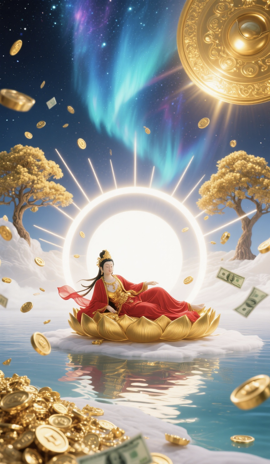4组卧莲观音高清3d手机壁纸