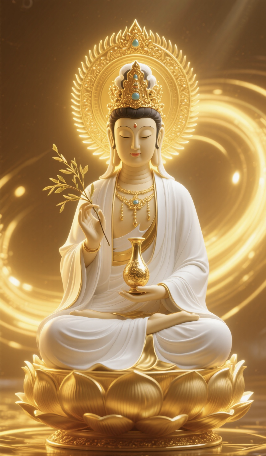 3d 观音菩萨壁纸,用科技感重塑神圣视觉