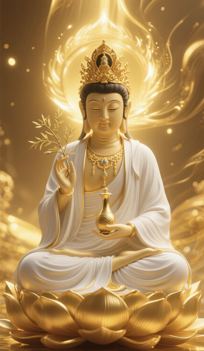 3d 观音菩萨壁纸,用科技感重塑神圣视觉