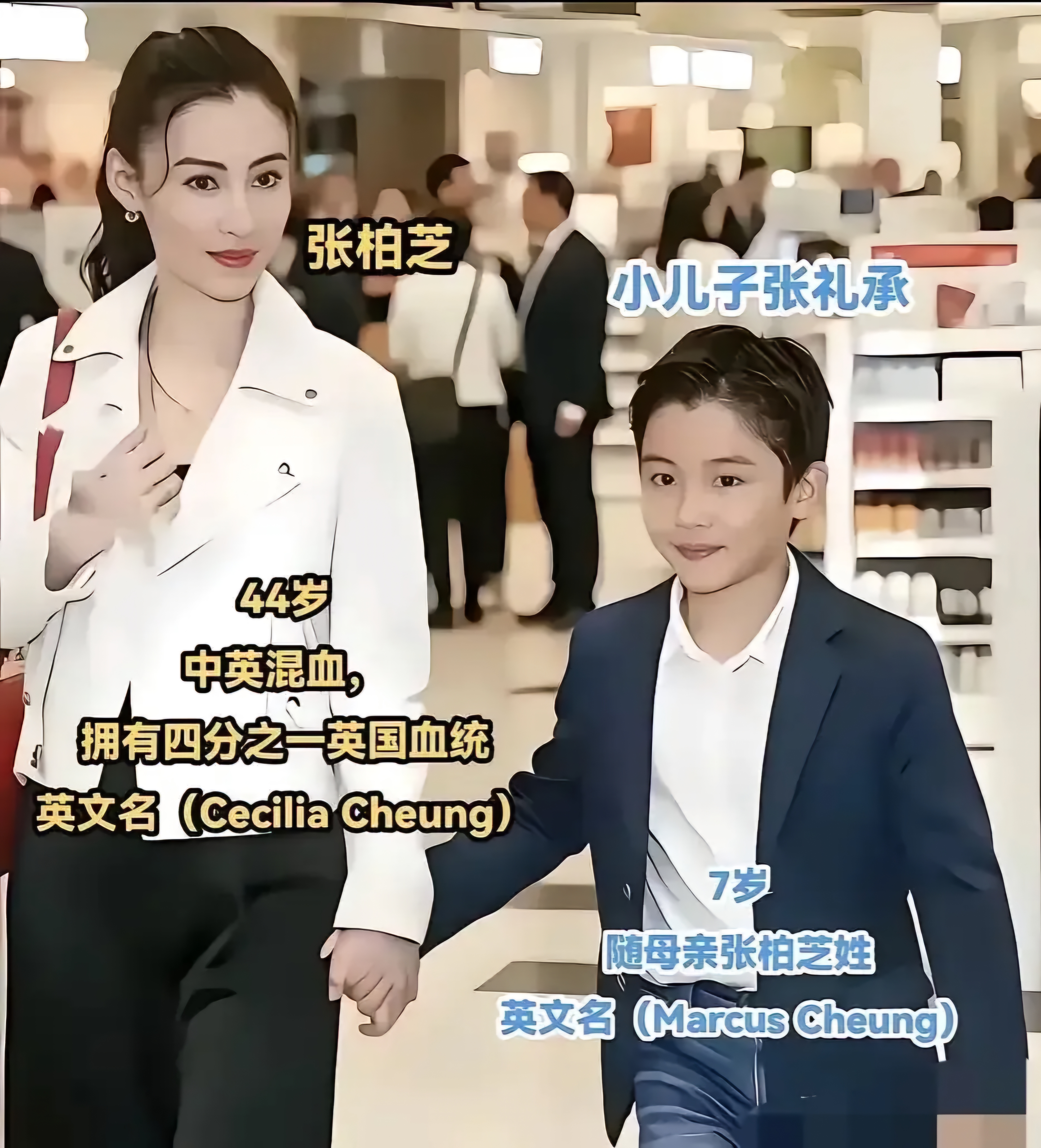 张柏芝的三胎儿子,小家伙五官精致,相当帅气!