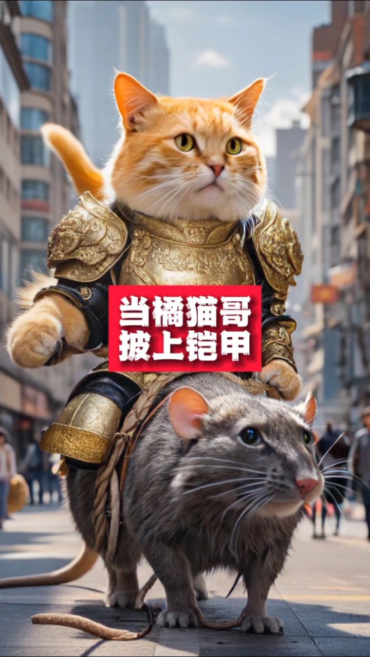 披上铠甲的橘猫哥被封为御猫大将军,简直帅呆了,猫靠衣装鼠靠鞍