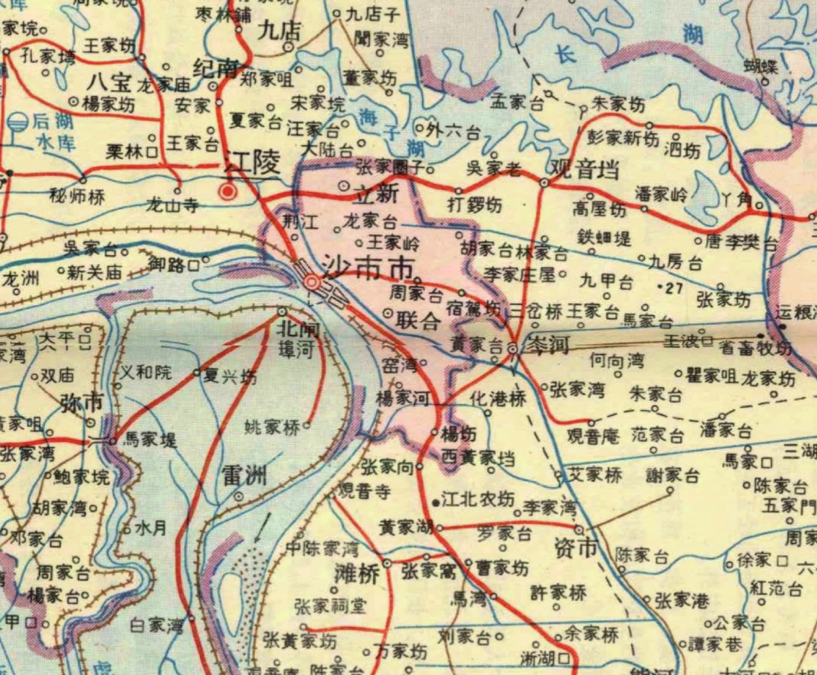 交通方便,更是附近各县和洞庭湖沿 沙市老地图湖北荆州地图沙市区地图