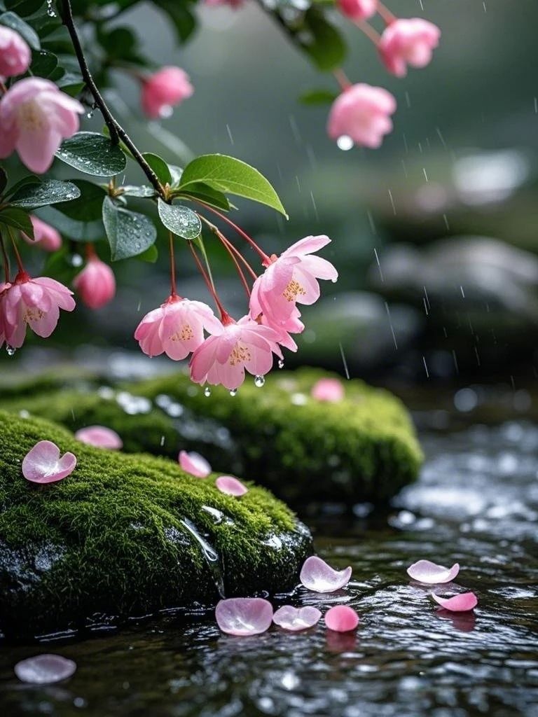 风笑绿杨空照影, 酡颜卧枕野桃花