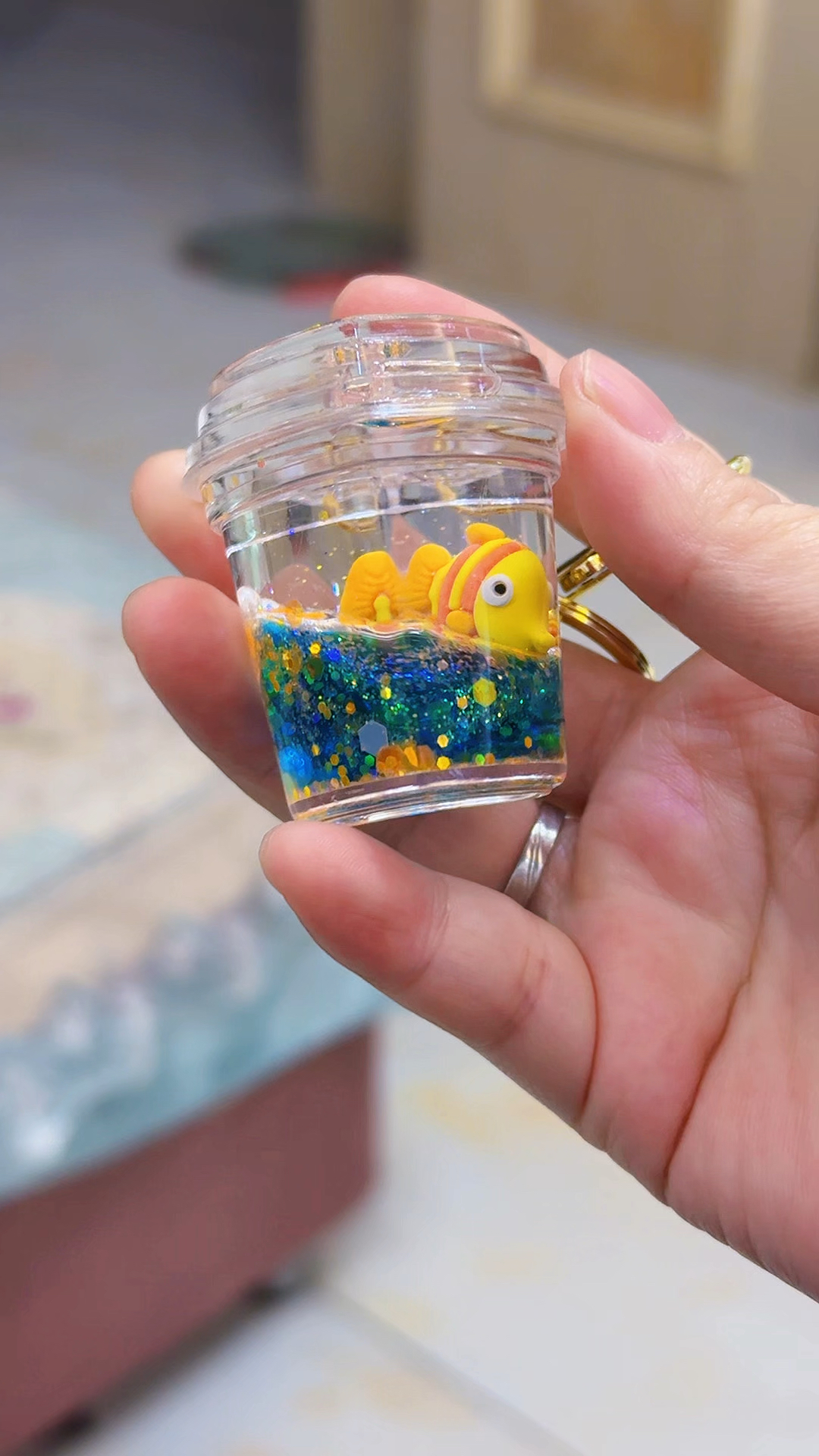 创意可爱流沙瓶钥匙扣