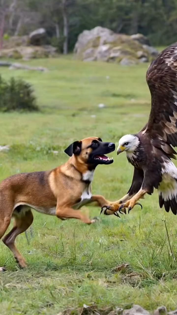 猎狗和老鹰的决斗!
