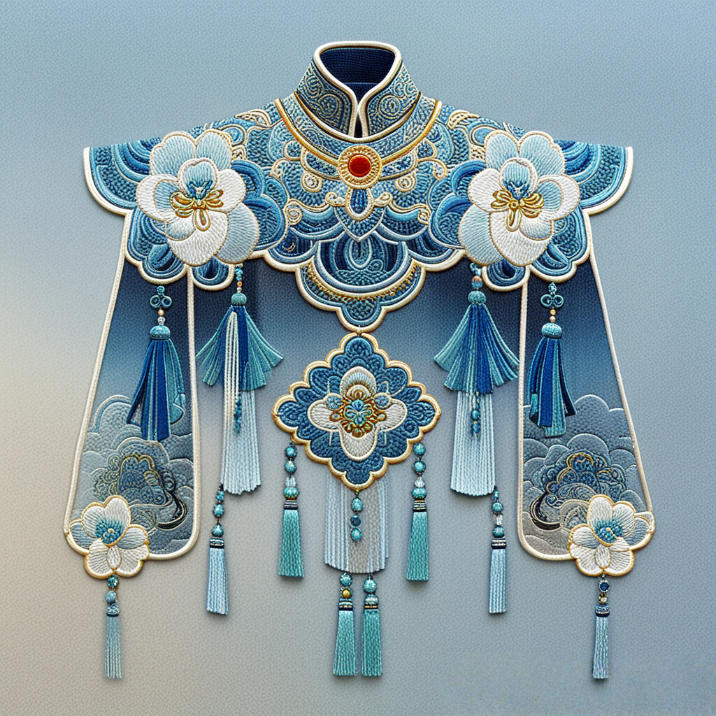 锦绣缀肩头,云影落人间