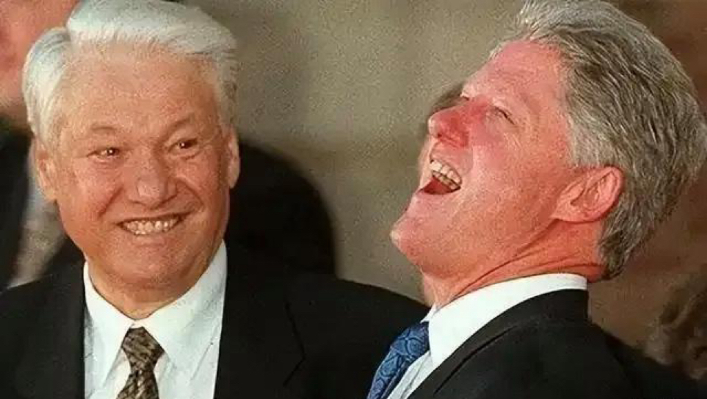 解体白宫的笑声苏联解体叶利钦克林顿克林顿叶利钦叶利钦与克林顿合影