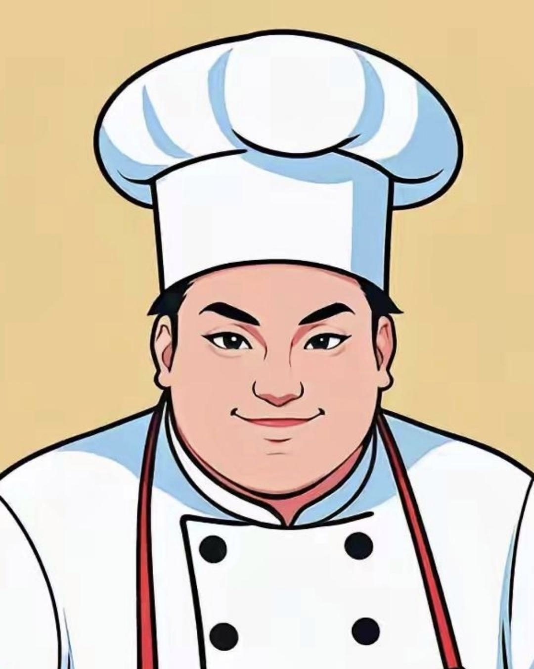 葱姜料酒 去腥水开撇去大头厨师平头厨师卡通绘画小老汉厨师loog图片