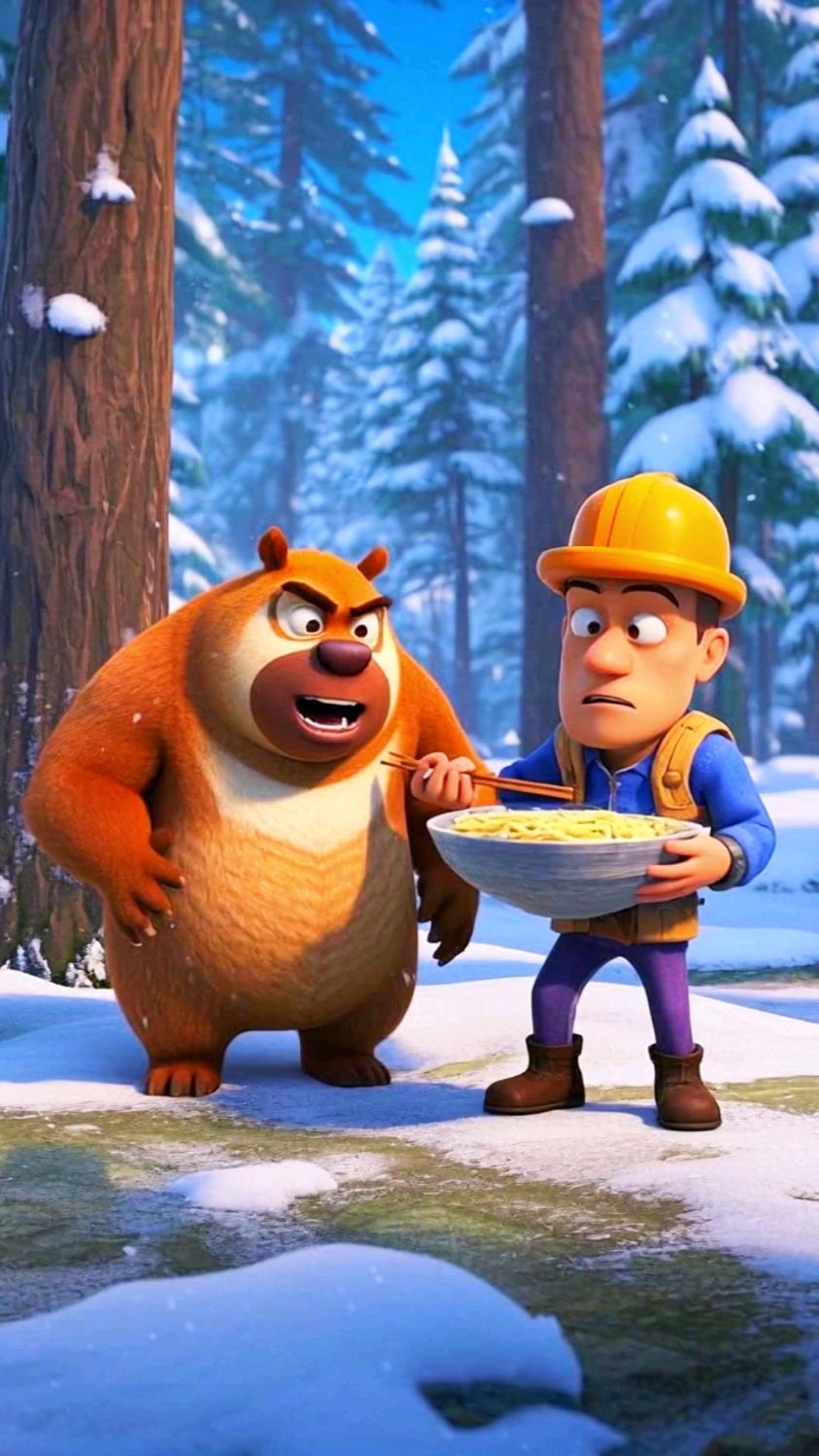 光头强把面条倒了