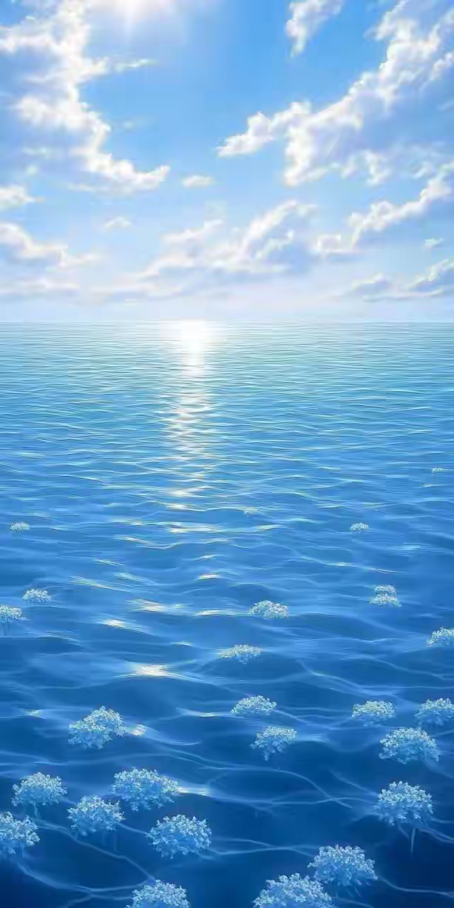 海天一色,超治愈水景手机屏保,开启蓝色系护眼模式!