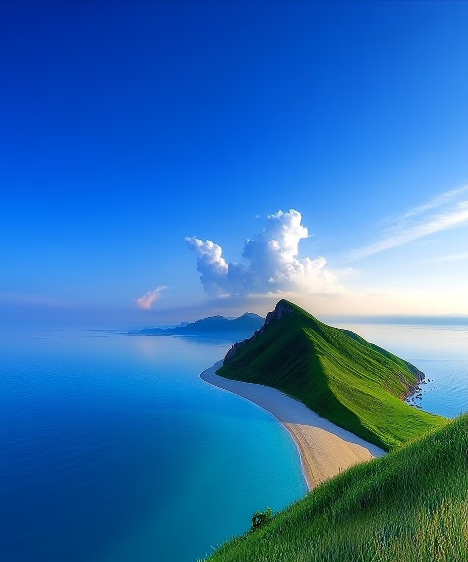 那蜿蜒的海岸线,似大地与海洋的丝带,轻柔地勾勒出自然的轮廓