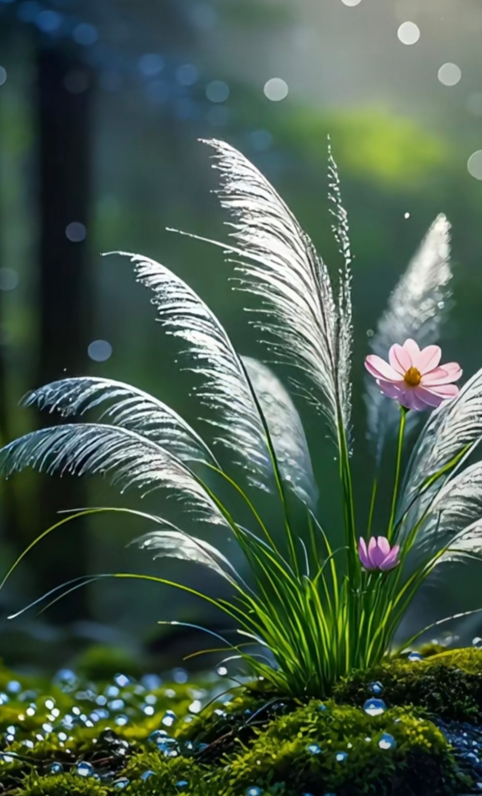 《林间精灵:草与花的光影诗章》