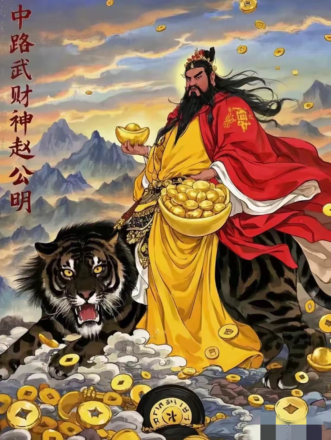 4月18日这段时间里看到赵公明的画像 就留下这么一句话财神矗福