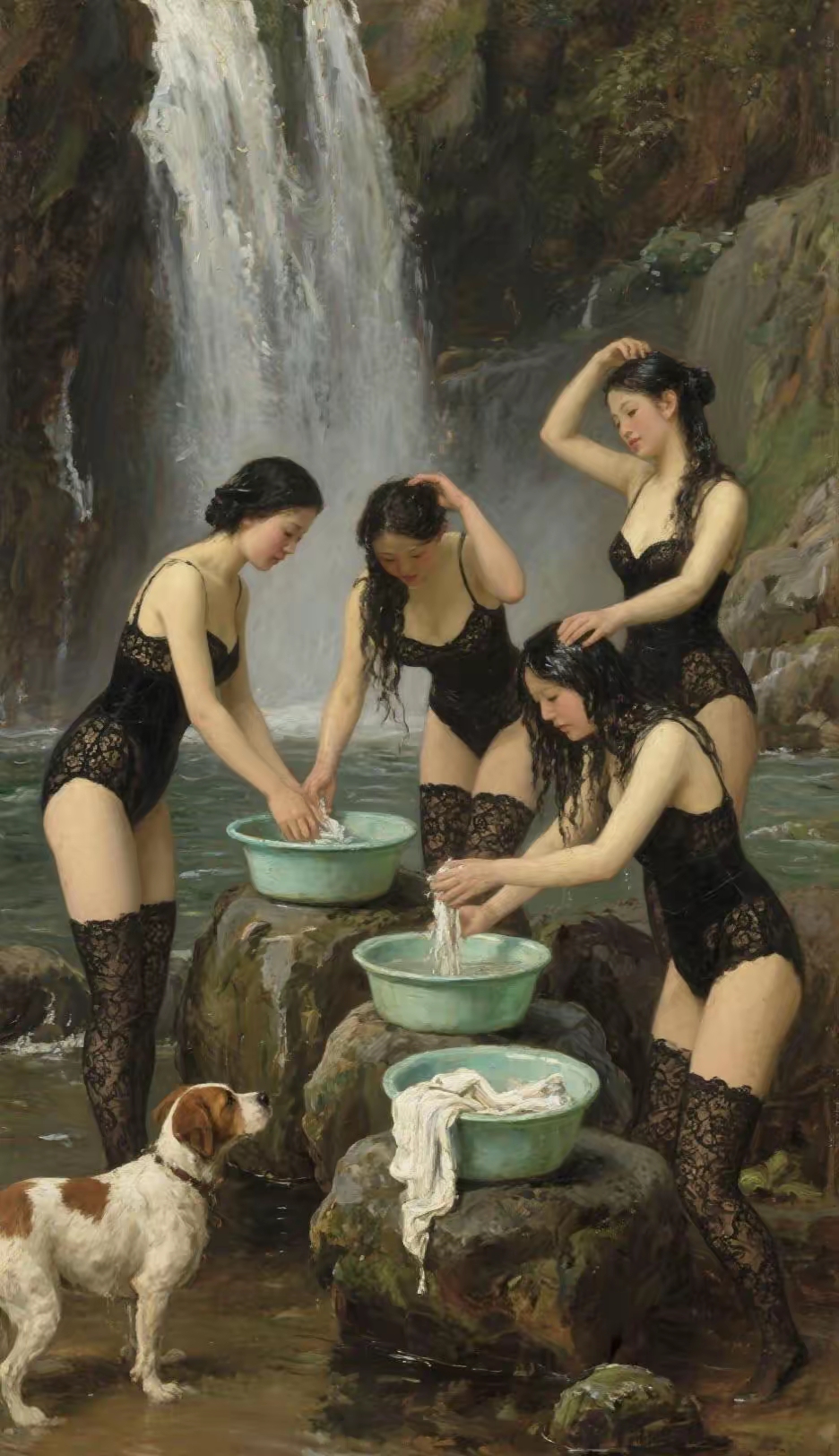 油画《沐浴》