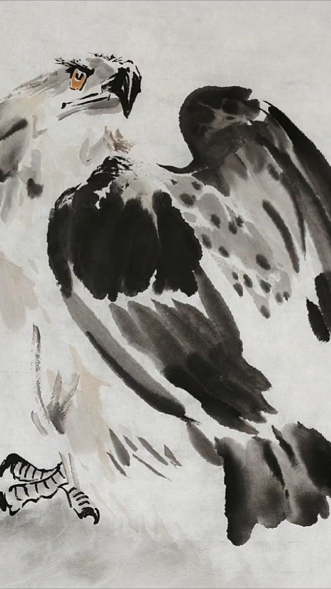 刘继卣大师破墨法雄鹰展翅图研学