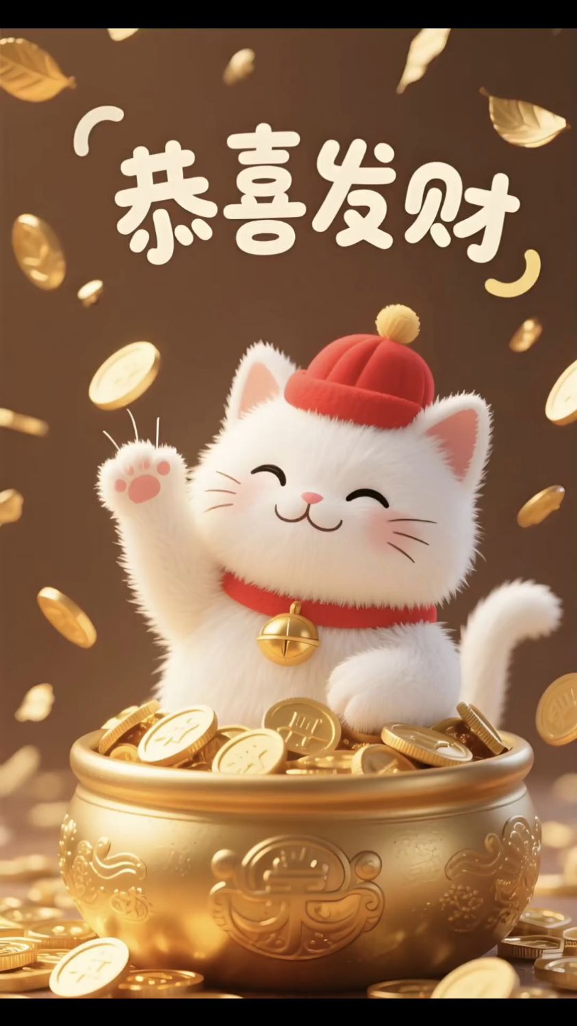 可可爱爱的招财猫来了,喵!