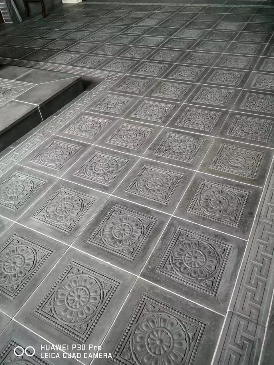 古建青砖地砖,唐莲地砖,花纹铺地青砖,防滑复古花型方砖仿古地面小