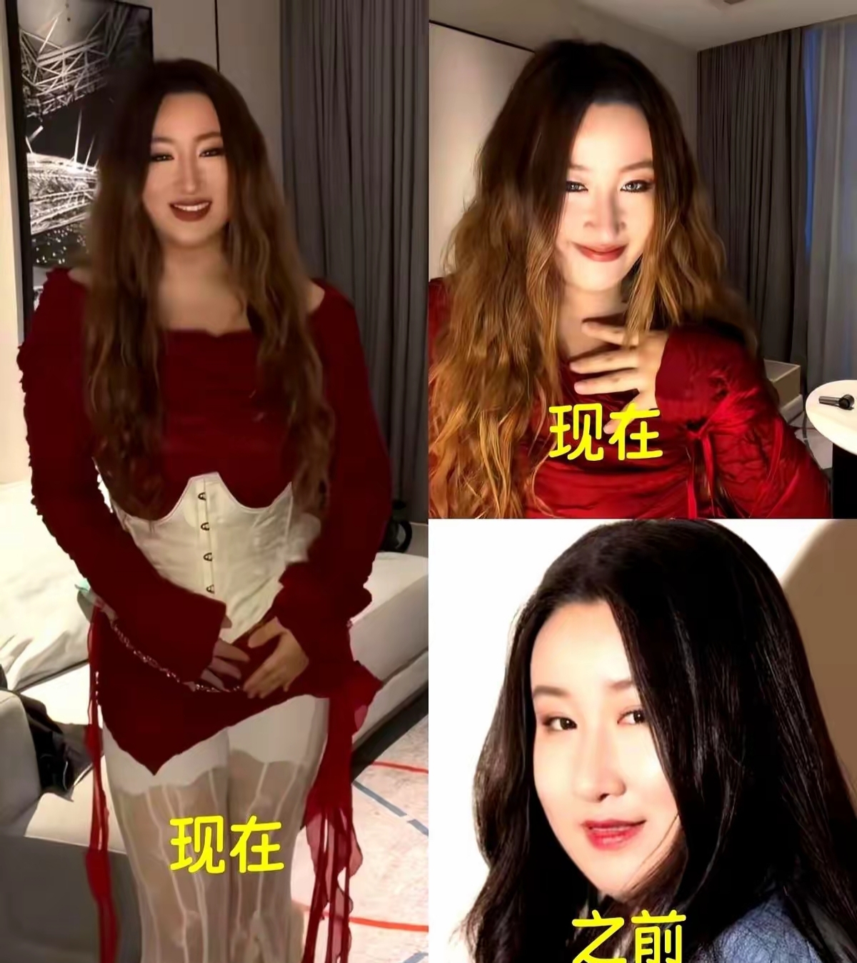 锤娜丽莎刚刚瘦了脸上的肉少了眼睛更有神但是胖胖那种萌萌的感觉