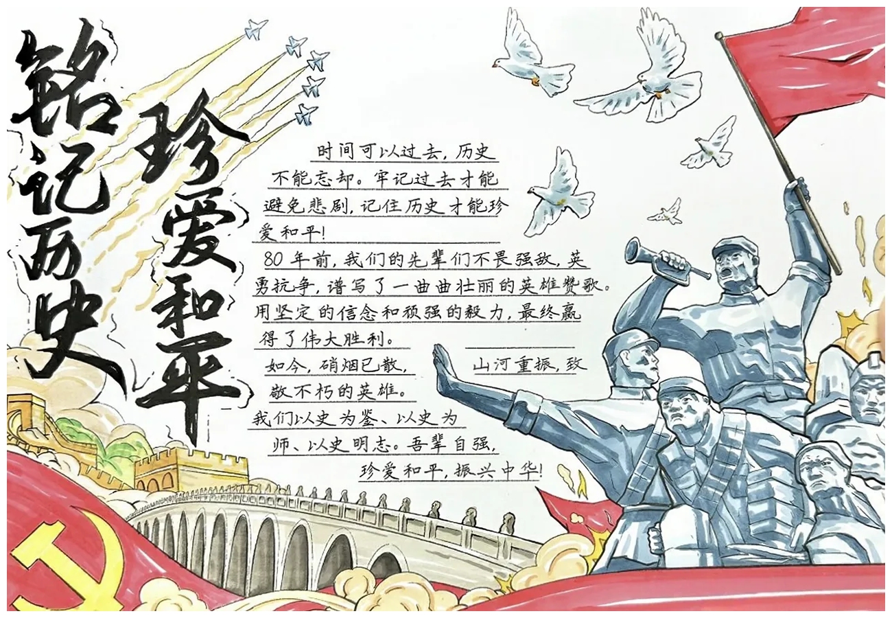 抗战胜利八十周年,手抄报模板和素材,收藏备用吧