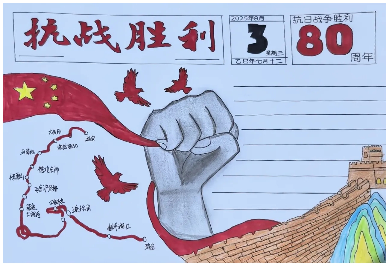 抗战胜利八十周年,手抄报模板和素材,收藏备用吧