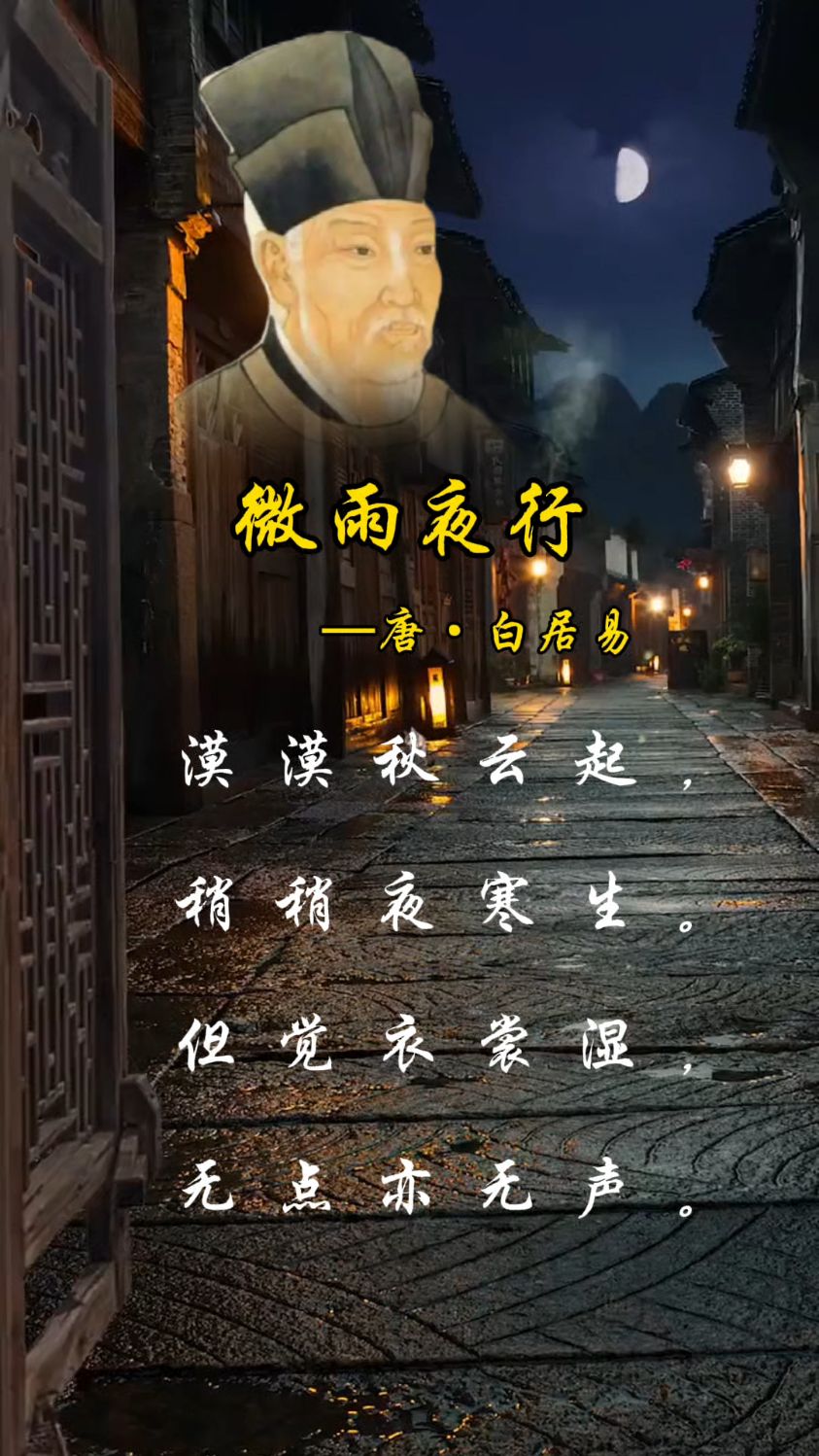 古诗词鉴赏《微雨夜行》唐·白居易