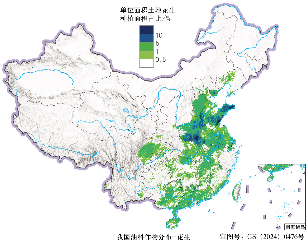 我国油料作物(花生和油菜)分布