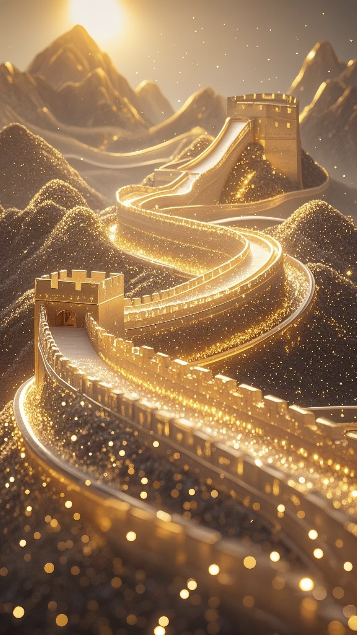 这泼天的富贵终于轮到我了,以后的日子,必须得像这长城一样,金光灿烂