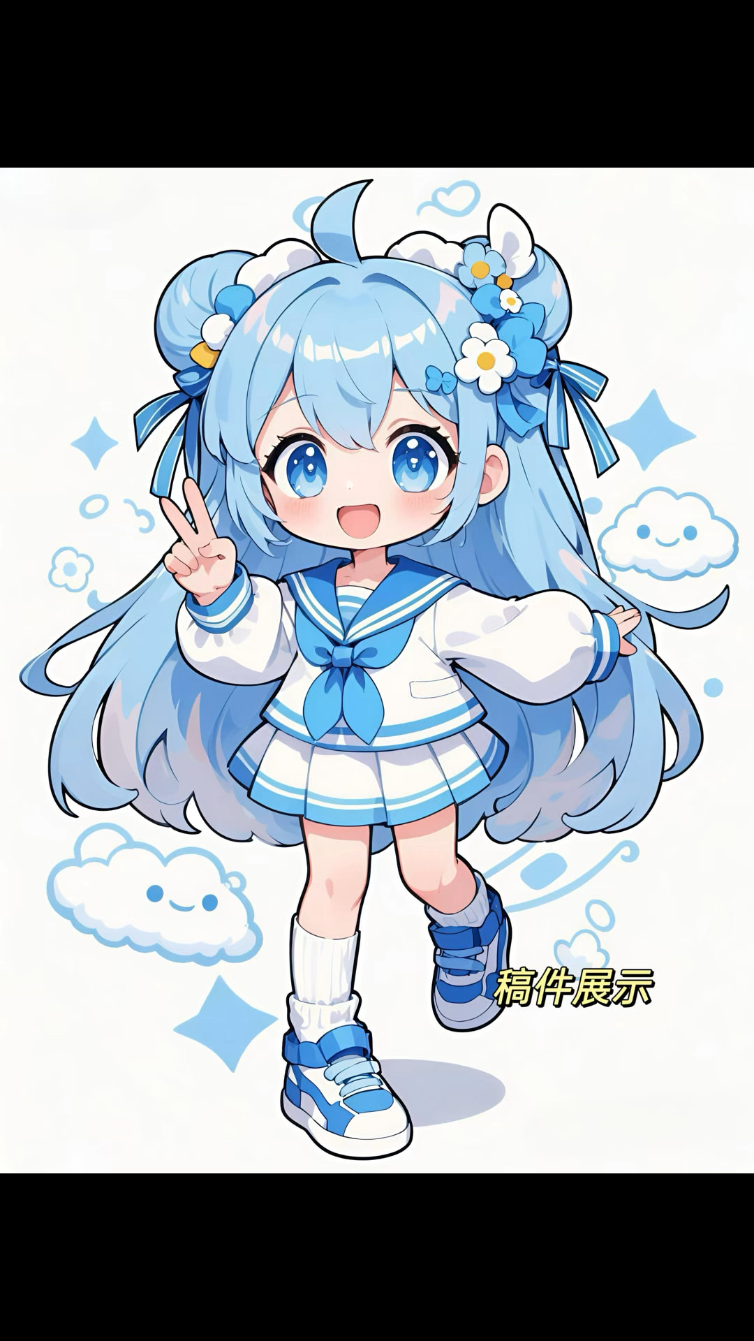 可爱的二次元少女 ,q版小女孩,听闻小学生就能对着画