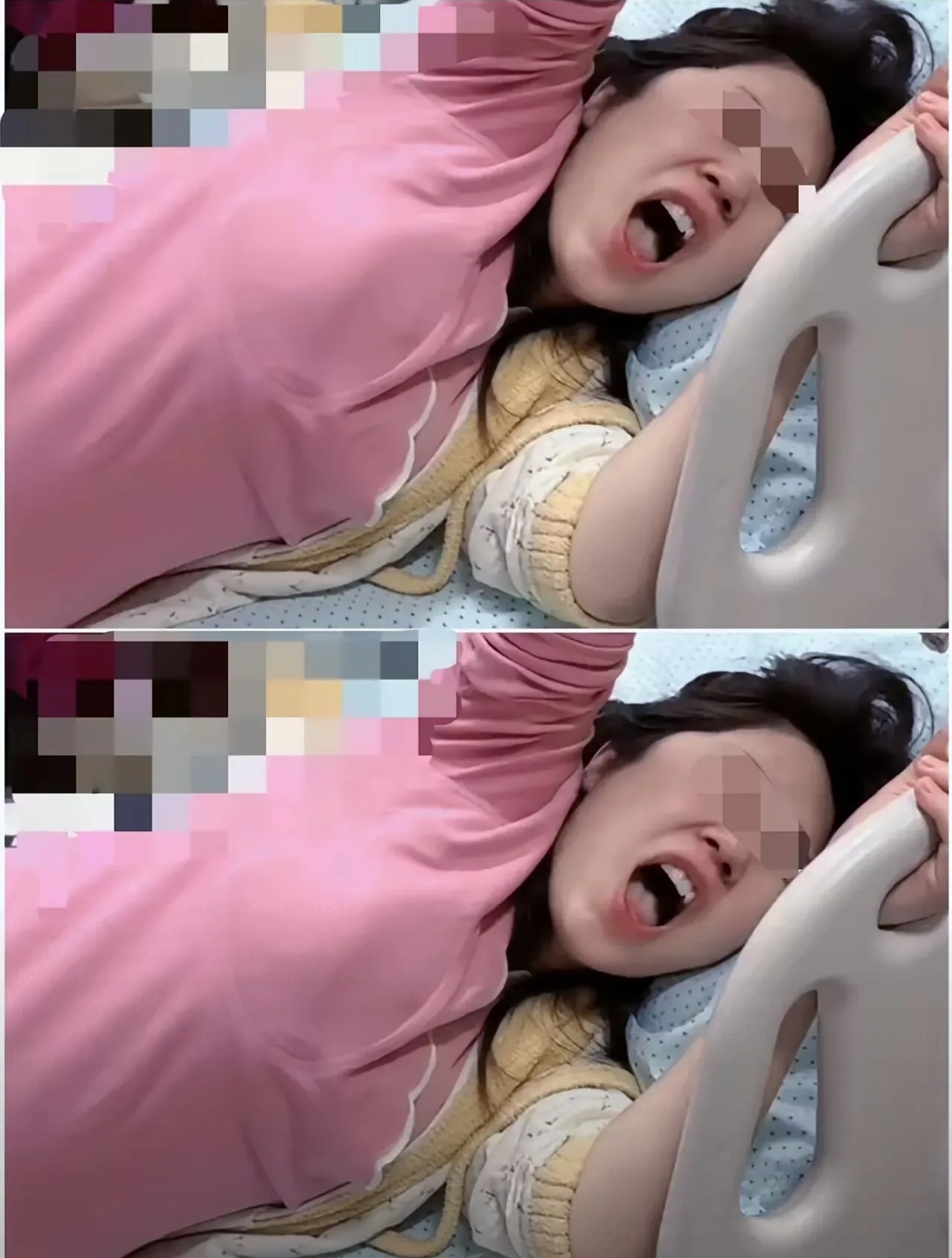 —就这一下,产妇突然没声了,咬着牙把孩子生了