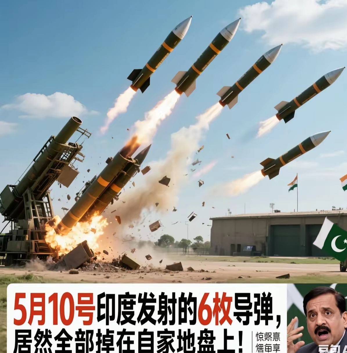 巴基斯坦官方一公布消息好家伙5月10号印度发射的6枚导弹居然全