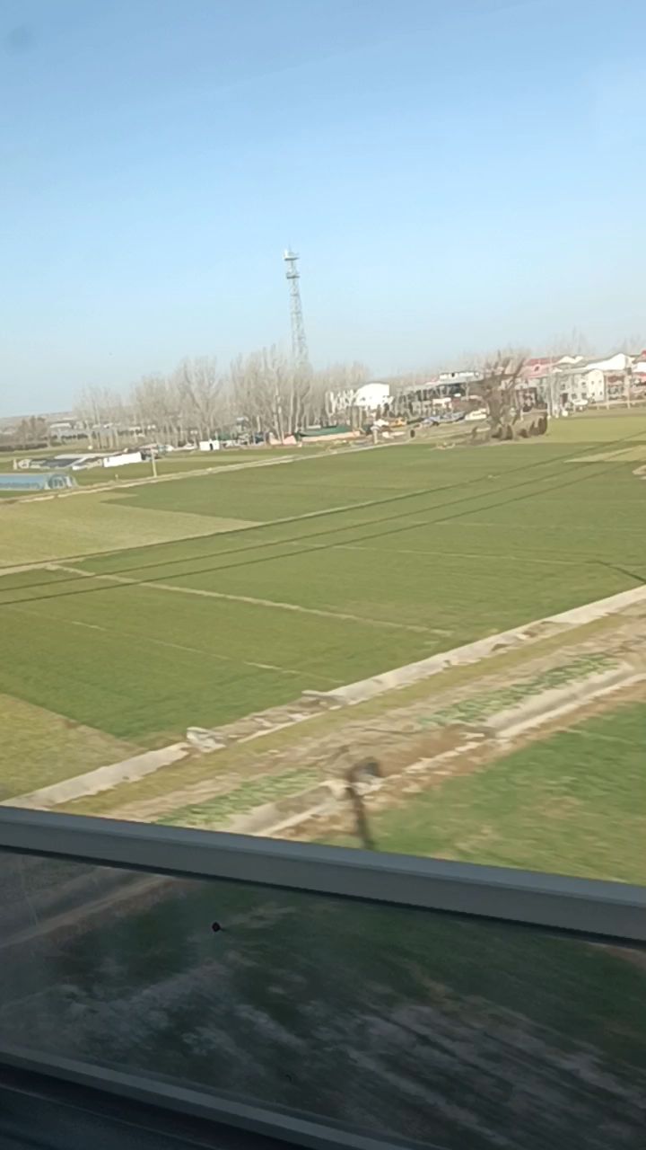 坐火车旅行回乡过新年,美丽的豫东农村大平原,一望无际丰收景