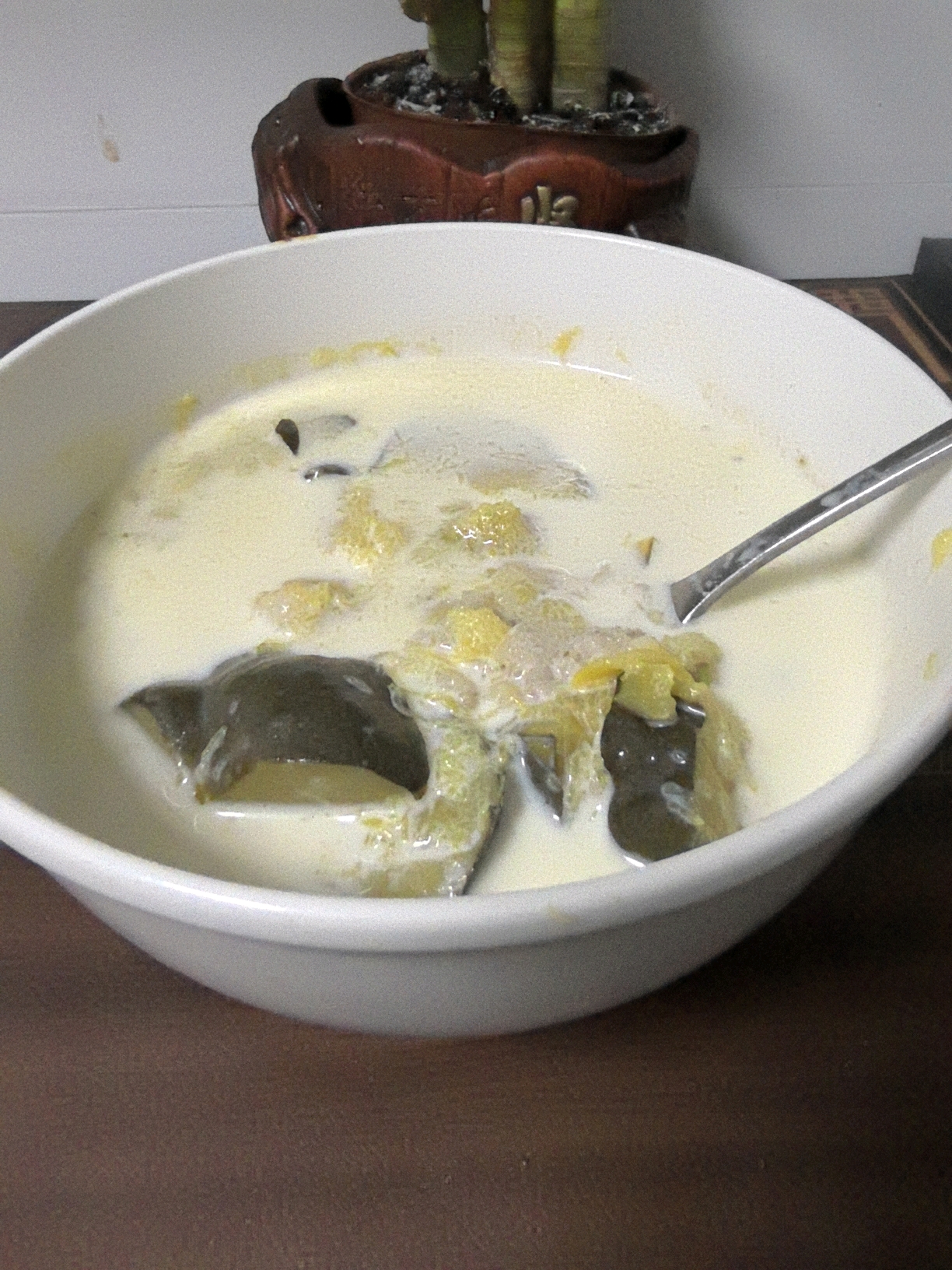 今日份蔬菜营养早餐: 南瓜燕麦牛奶组合