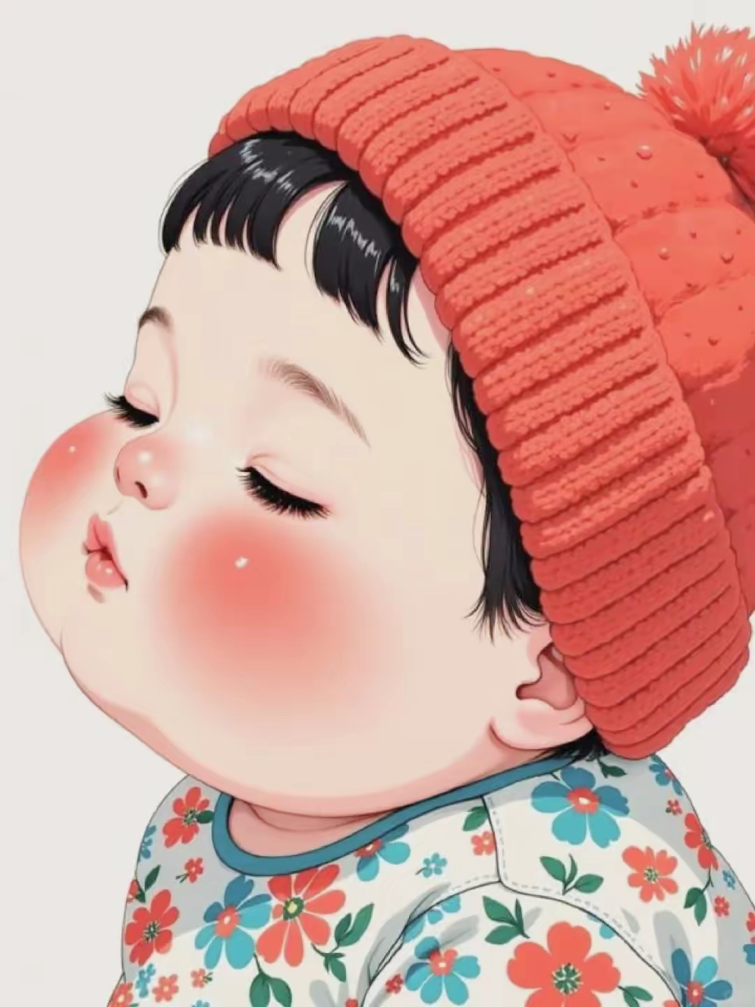 主角是一张张胖嘟嘟的小脸蛋,肉感满满,双颊像熟透的苹果,配上灵动的