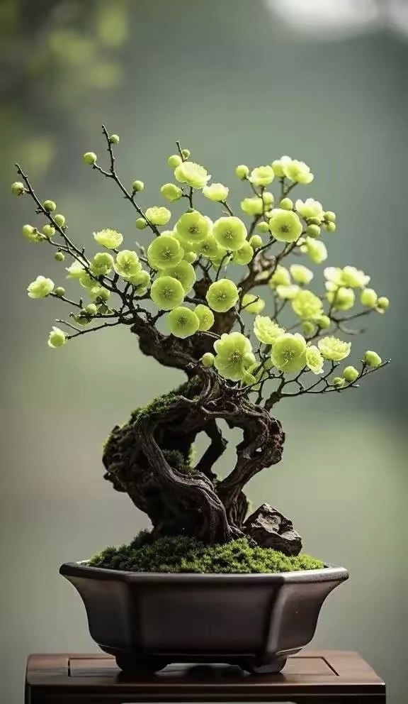 这盆堪称最美的盆景,造型错落有致,翠叶盈润,枝干曲折蜿蜒,每一处细节