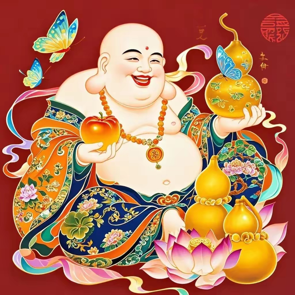 弥勒佛菩萨庇佑,愿你笑口常开,福寿安康,好运无边!