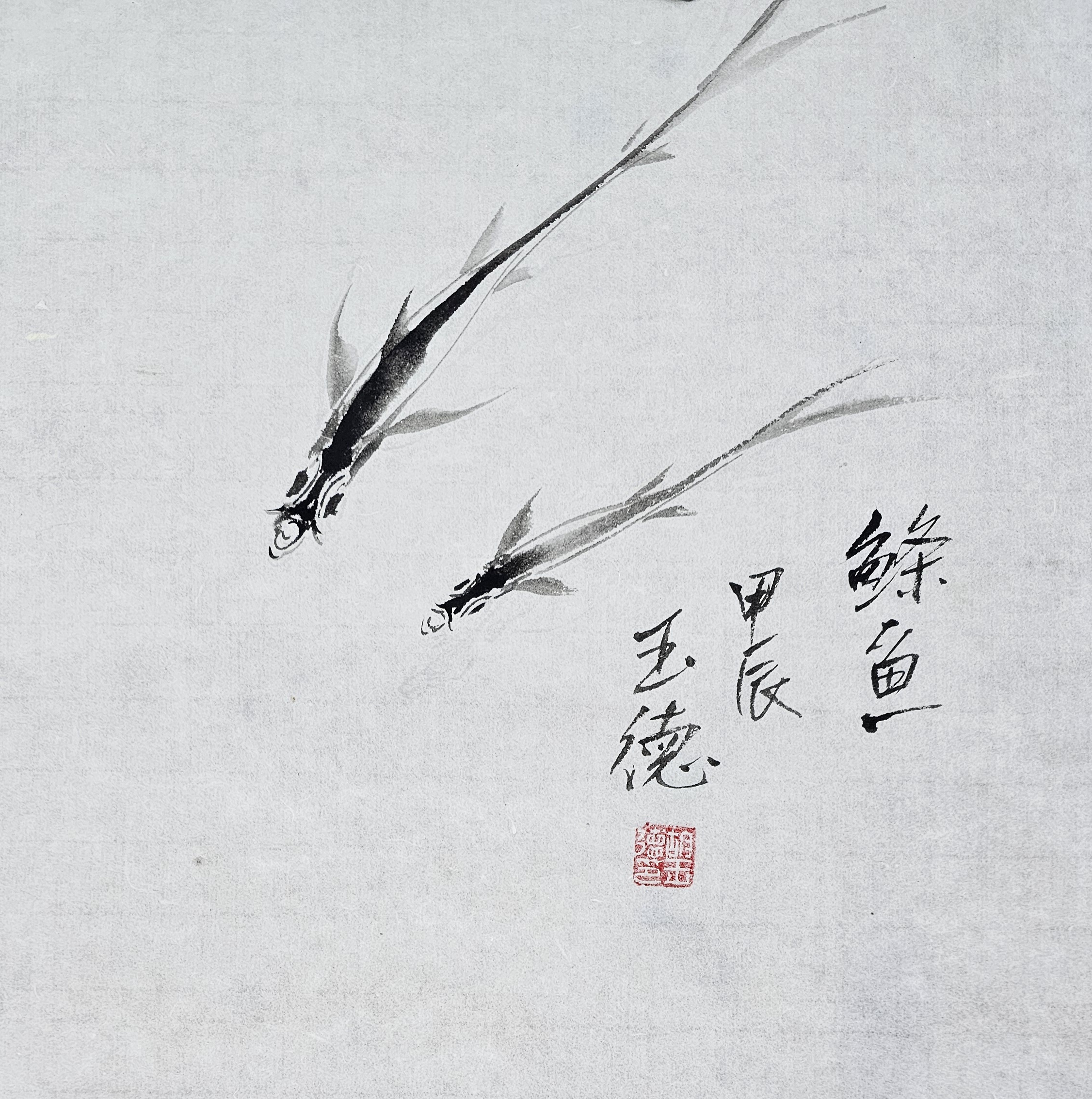 鲦鱼国画小写意作品
