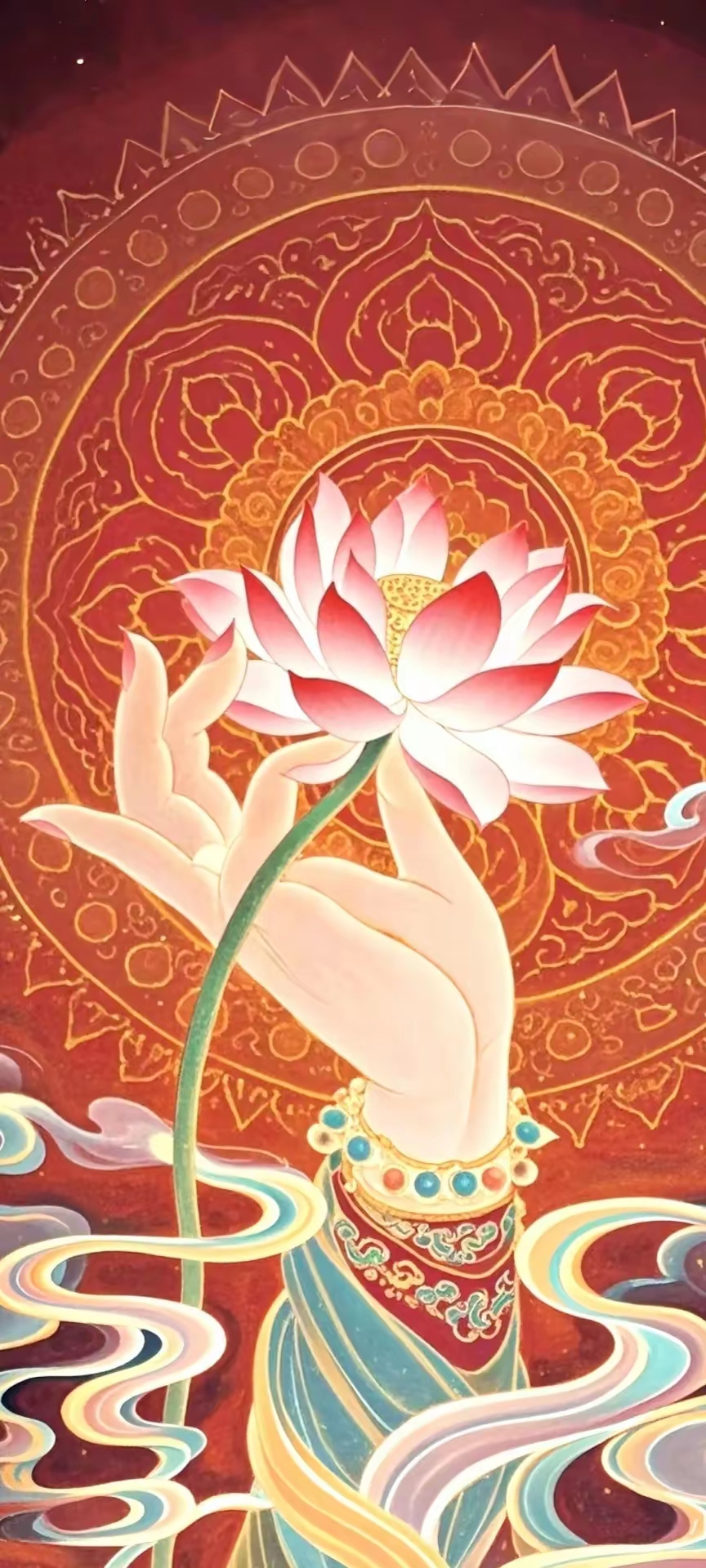 禅意壁纸:花开见佛,好运连连!