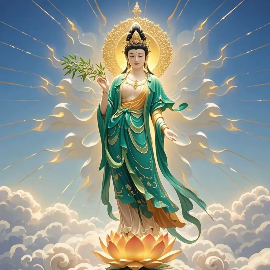 杨柳观音头像,轻柔庇佑,愿你福泽深厚,吉祥如意,许个愿吧