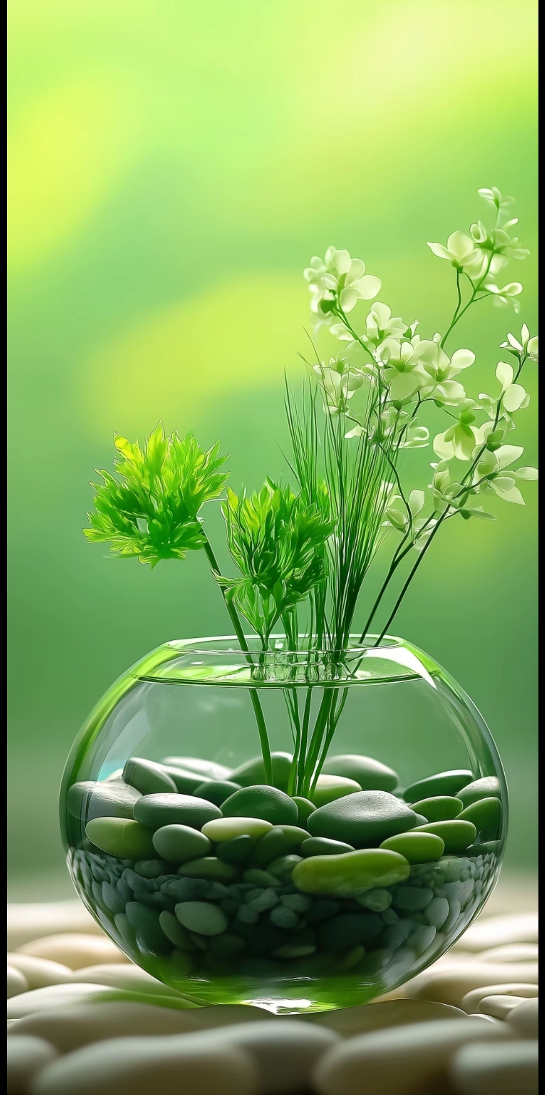 花系绿色意境氛围手机壁纸