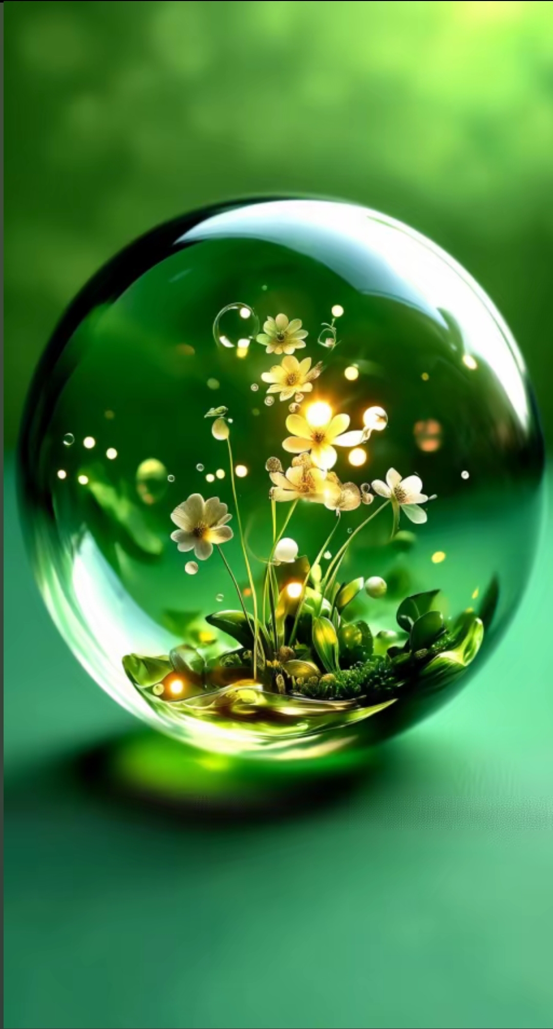 花系绿色意境氛围手机壁纸