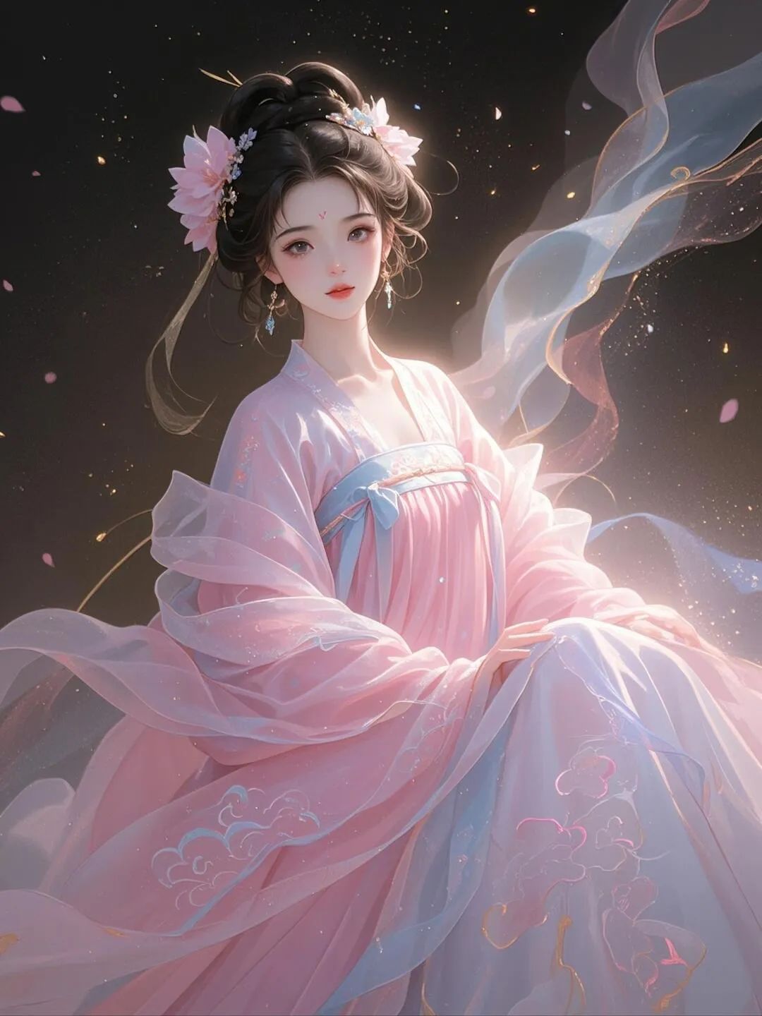 古风粉衣少女头像壁纸