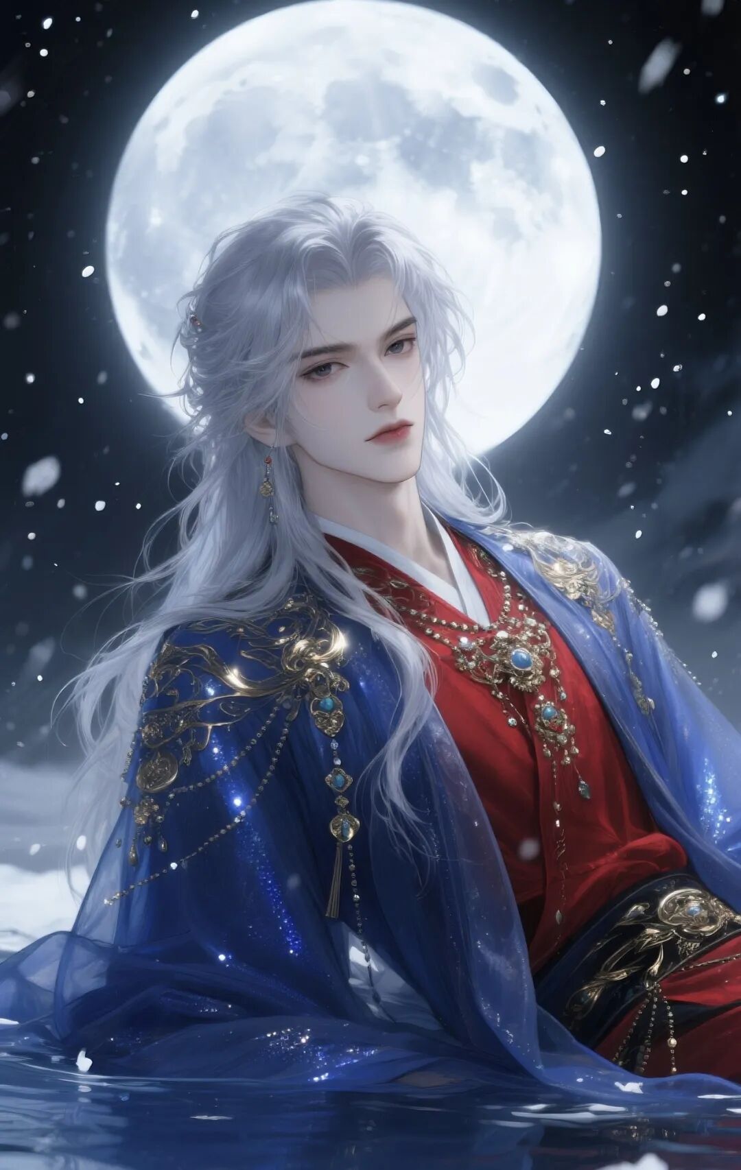 古风系蓝衣美男子头像壁纸