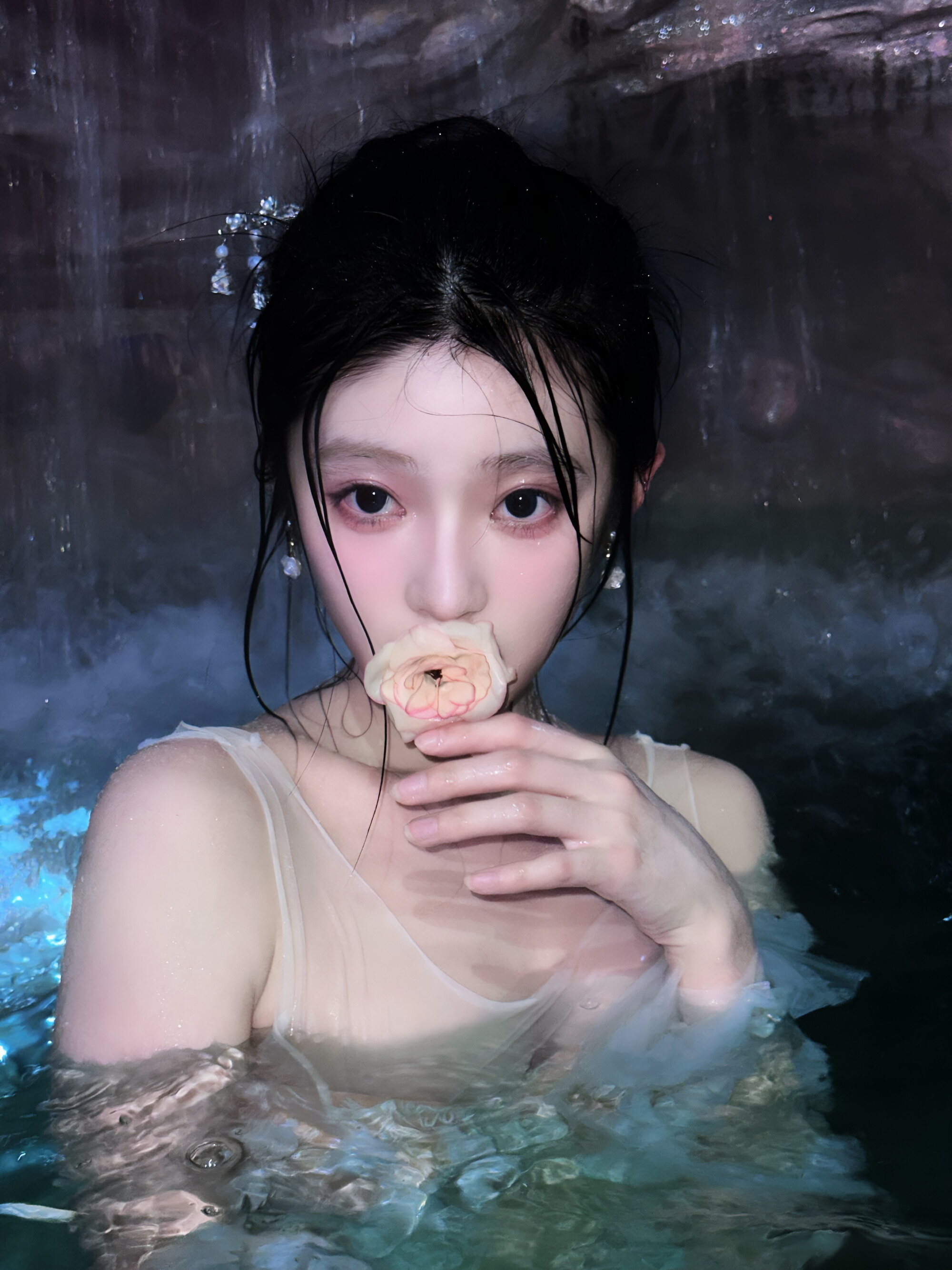 柴蔚温泉漫时光:水汽缭绕,花瓣轻衔,尽显温婉柔情