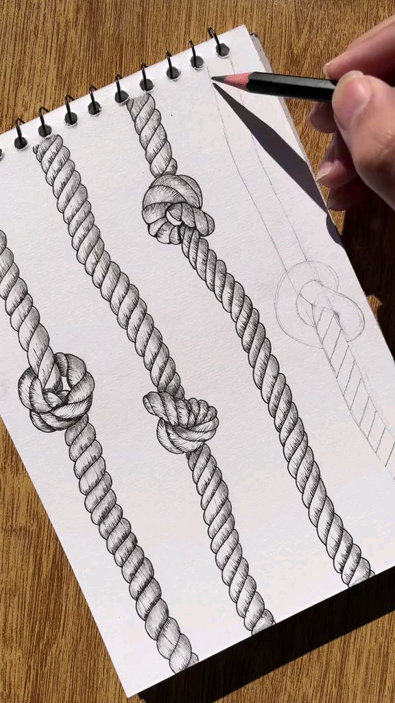 用铅笔画逼真的绳子