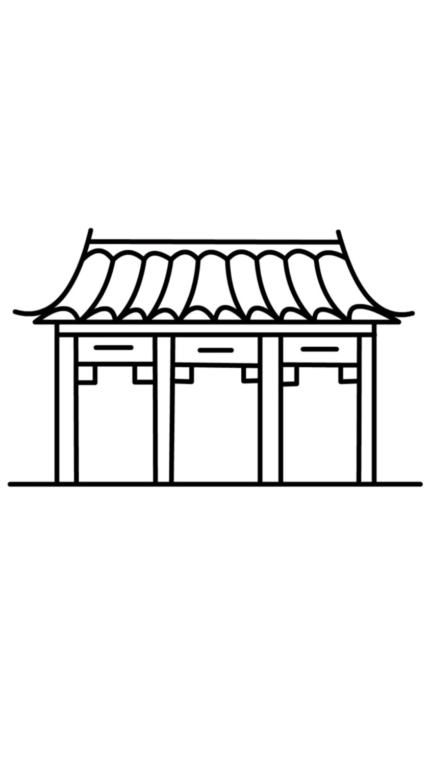 古建筑物简笔画,一起来画吧!