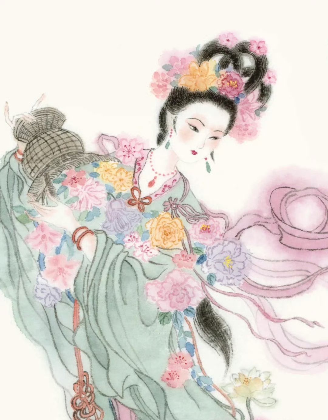 春 是仙女散的花 海棠珠缀一重重,清晓近帘栊